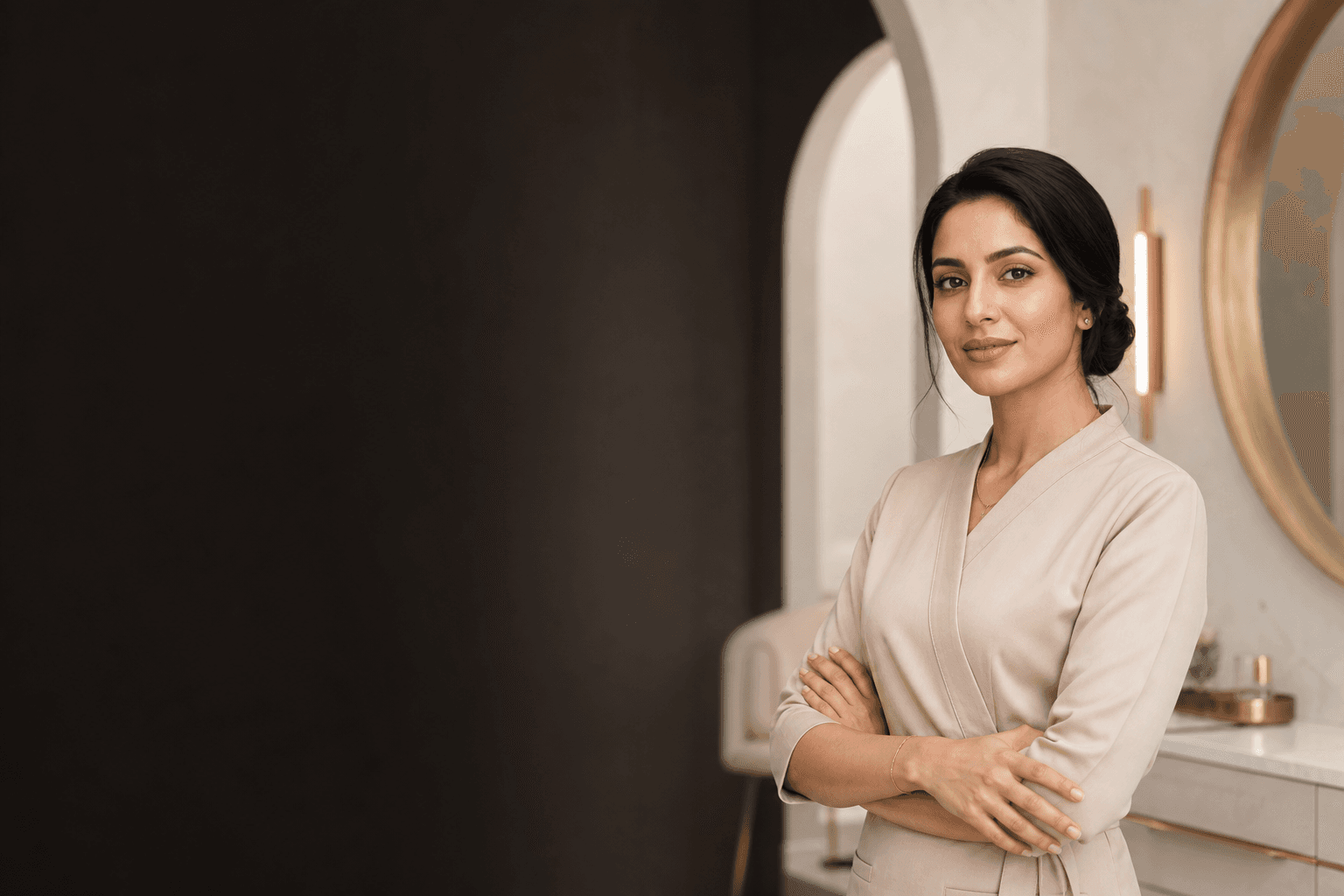 Glowistry beauty professional in an elegant private salon